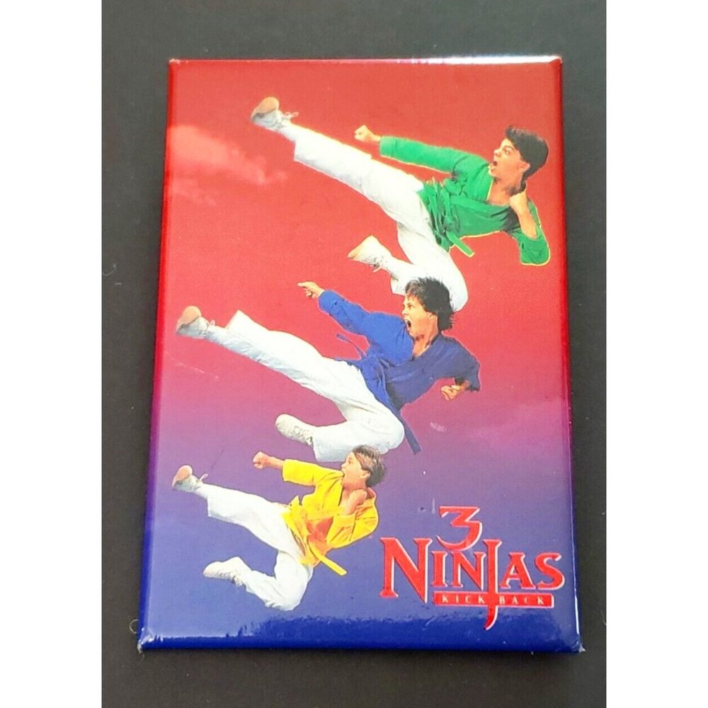 1994 3 Ninjas Kick 3 x 2 in Pin Pinback Button